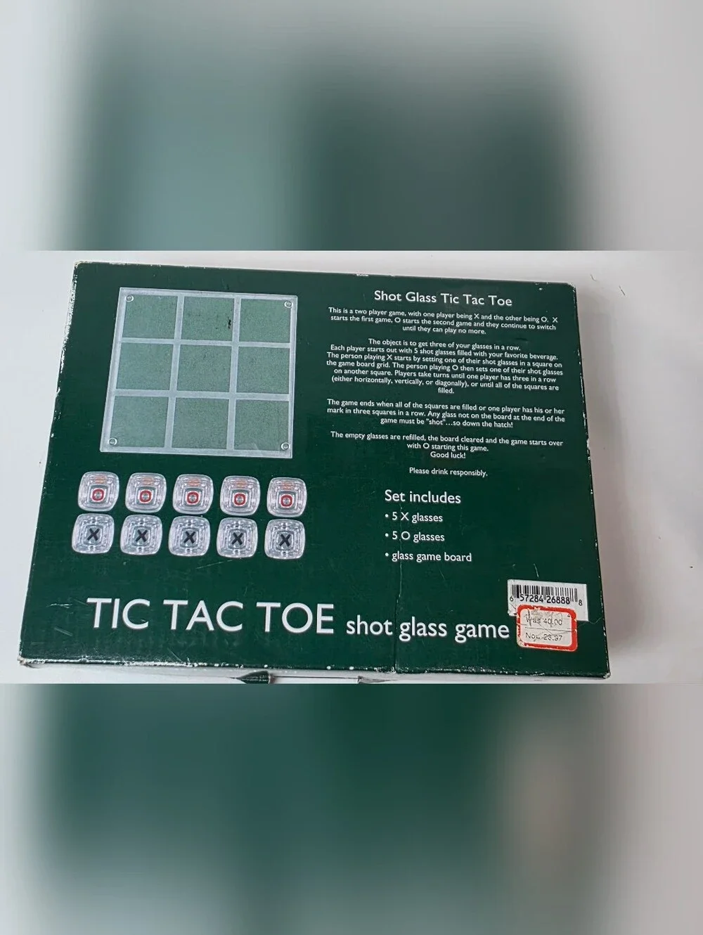 Tic Tac Toe Shot Glass Game Set